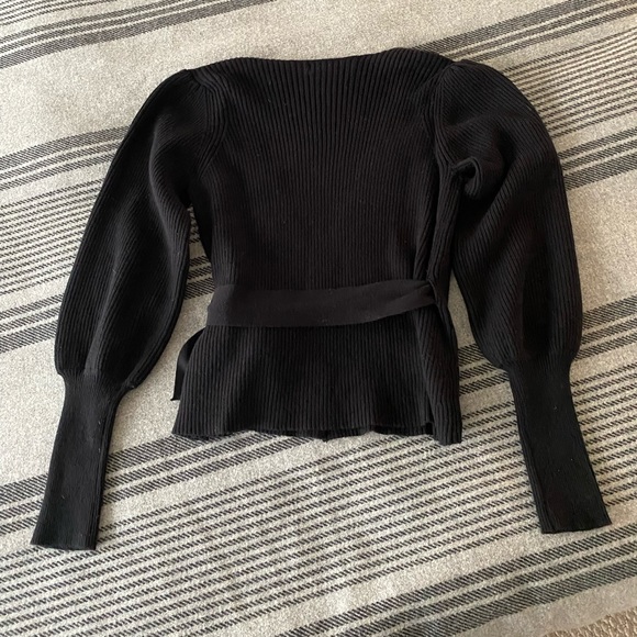 NWT Do & Be black wrap ribbed sweater - Picture 2 of 8